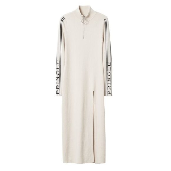 H&M x Pringle ribbed knit sweater dress cream high slit size Women's Size Large - Picture 3 of 10